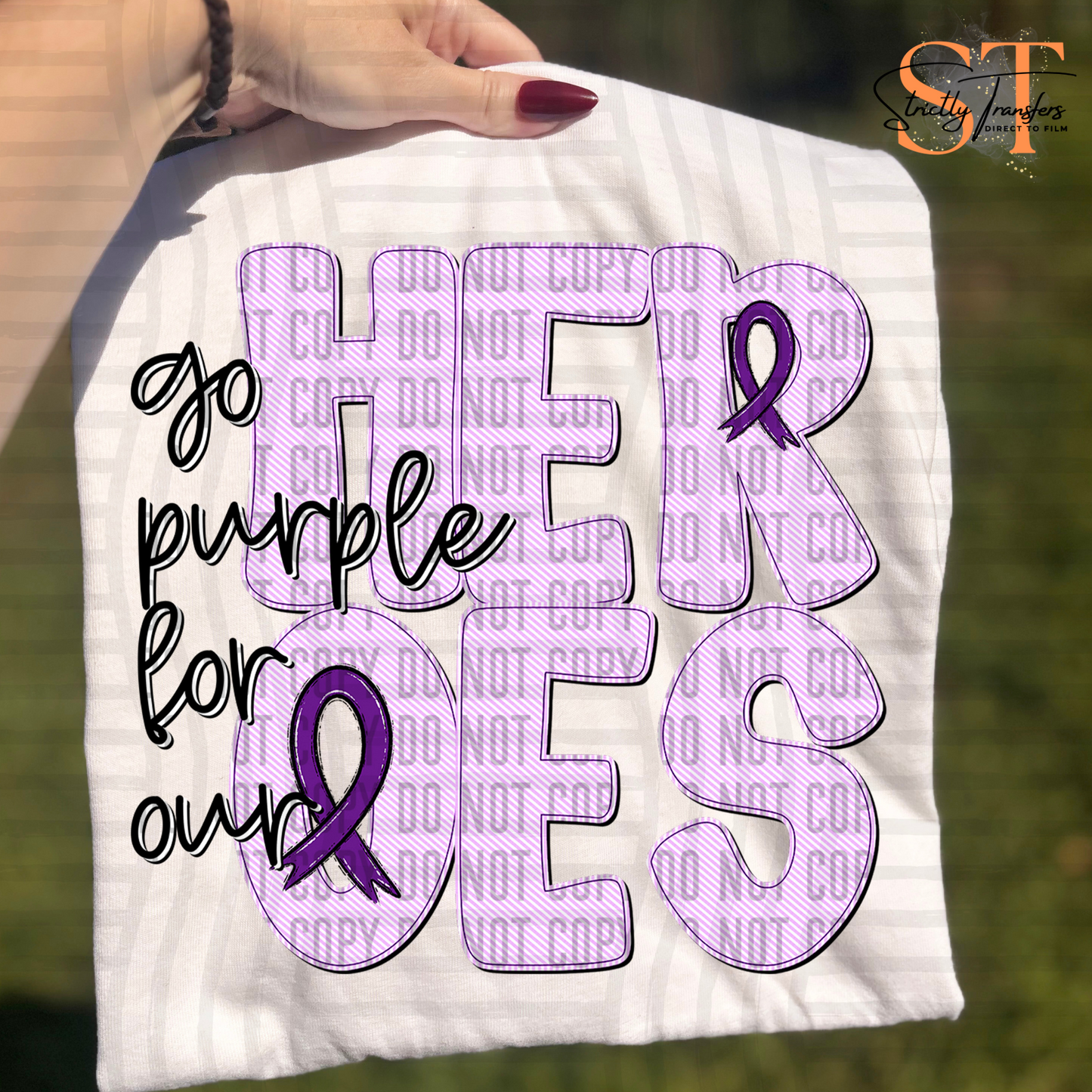 Domestic Violence Awareness - 7 options Direct to Film Transfers
