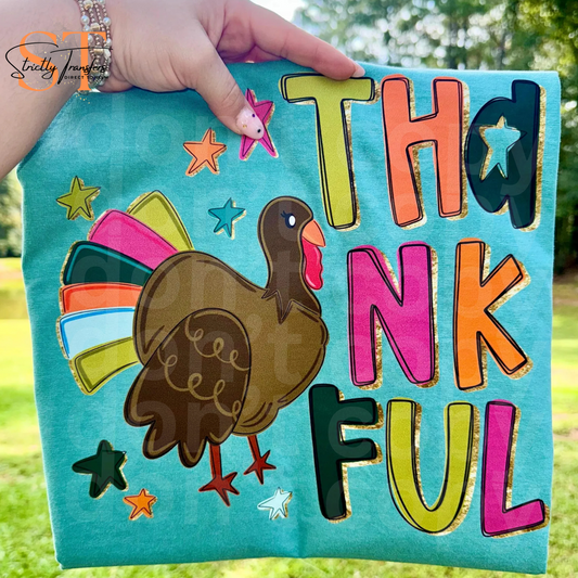 Cute Thankful Turkey Direct to Film Transfers