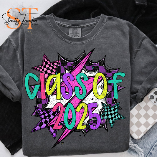 Class of 2025 Bright Colors Direct to Film Transfers