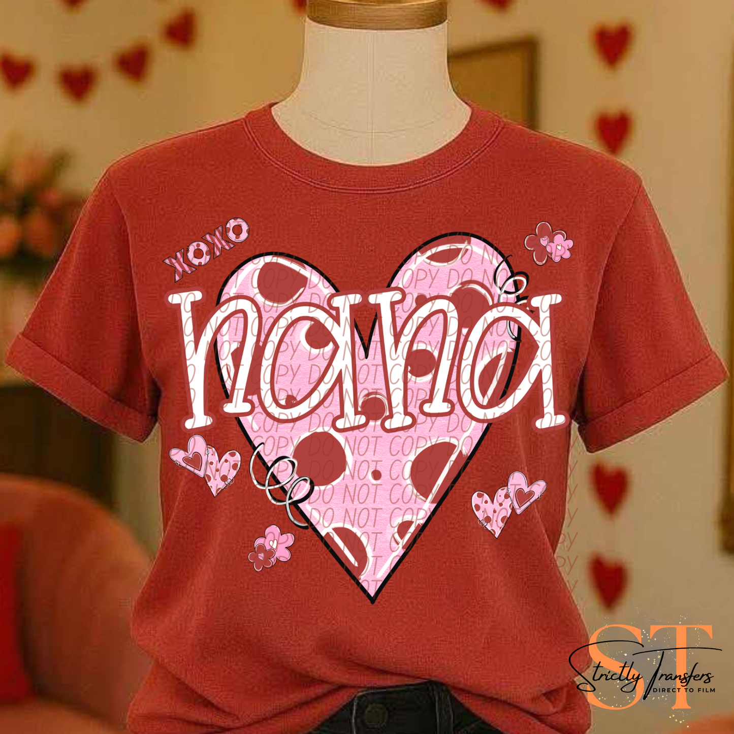 Valentine Heart Names- 11 options Direct to Film Transfers