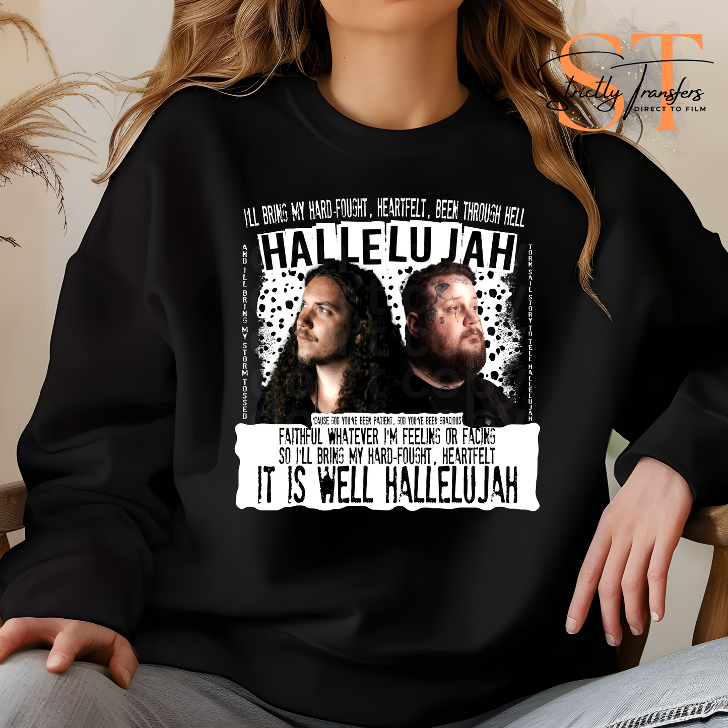 Hard Fought Hallelujah Dots- 2 options Direct to Film Transfers