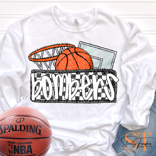 Bombers Checkered Basketball Direct to Film Transfers