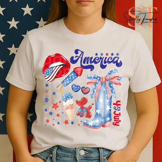 America Collage Direct to Film Transfers