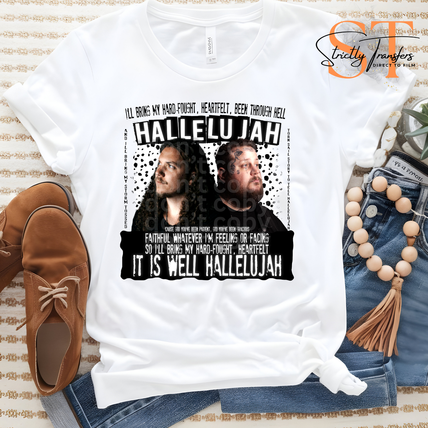 Hard Fought Hallelujah Dots- 2 options Direct to Film Transfers