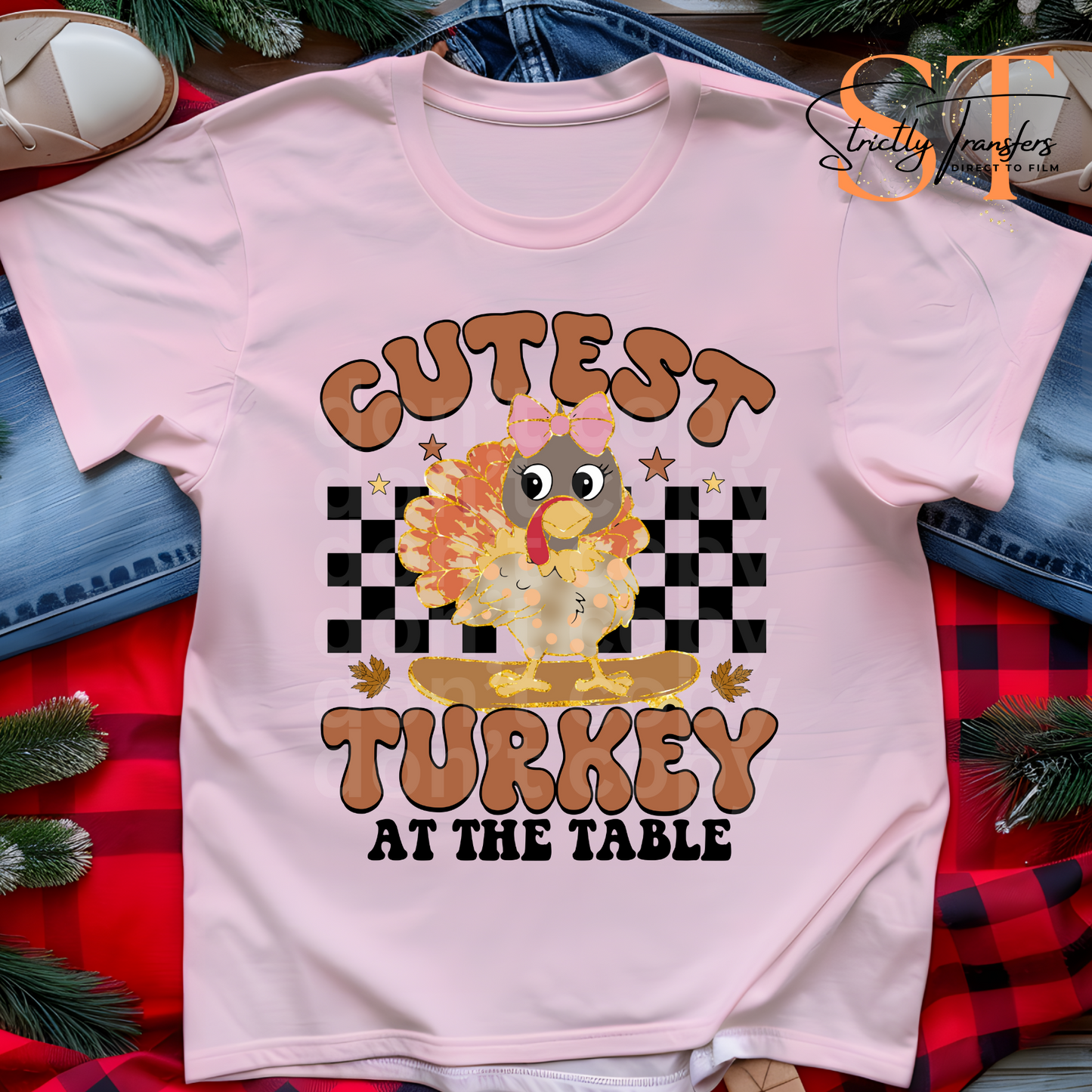 Cutest Turkey at the Table Direct to Film Transfers