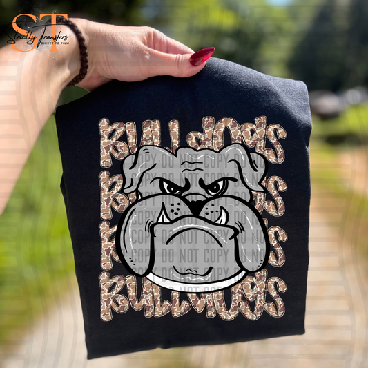 Bulldogs Camo Stacked Direct to Film Transfers