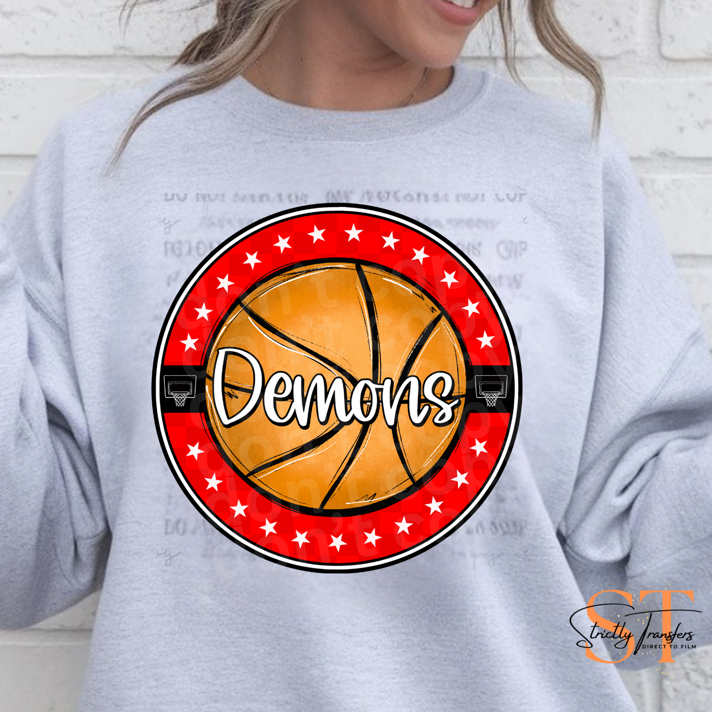 Demons Basketball Star Circle Direct to Film Transfers