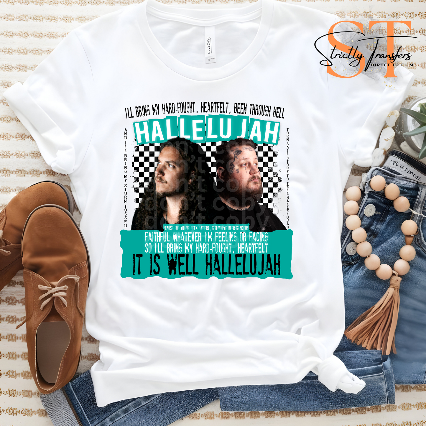 Hard Fought Hallelujah Teal - 2 options Direct to Film Transfers