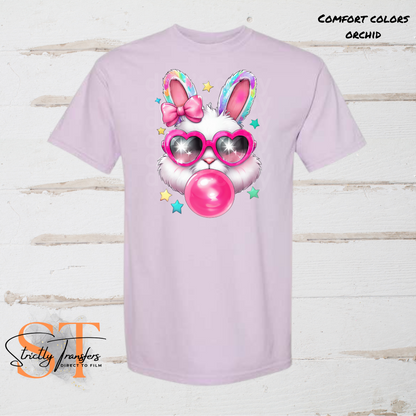 Pink Easter Bunny Bubble Direct to Film Transfers