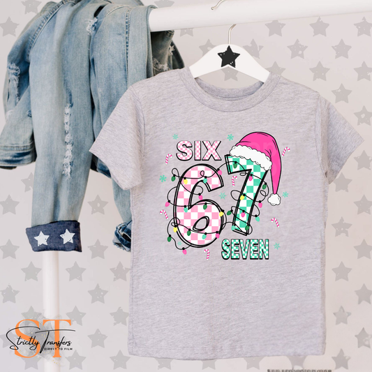 Christmas 67 Pink & Green Direct to Film Transfers