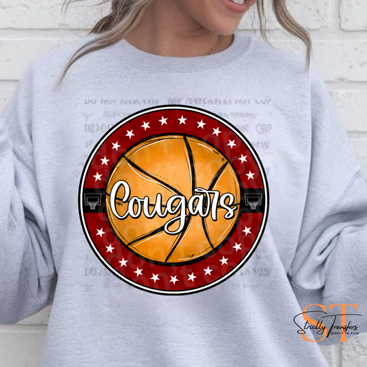 Cougars Basketball Star Circle Direct to Film Transfers
