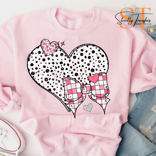 Heart Bow Direct to Film Transfers