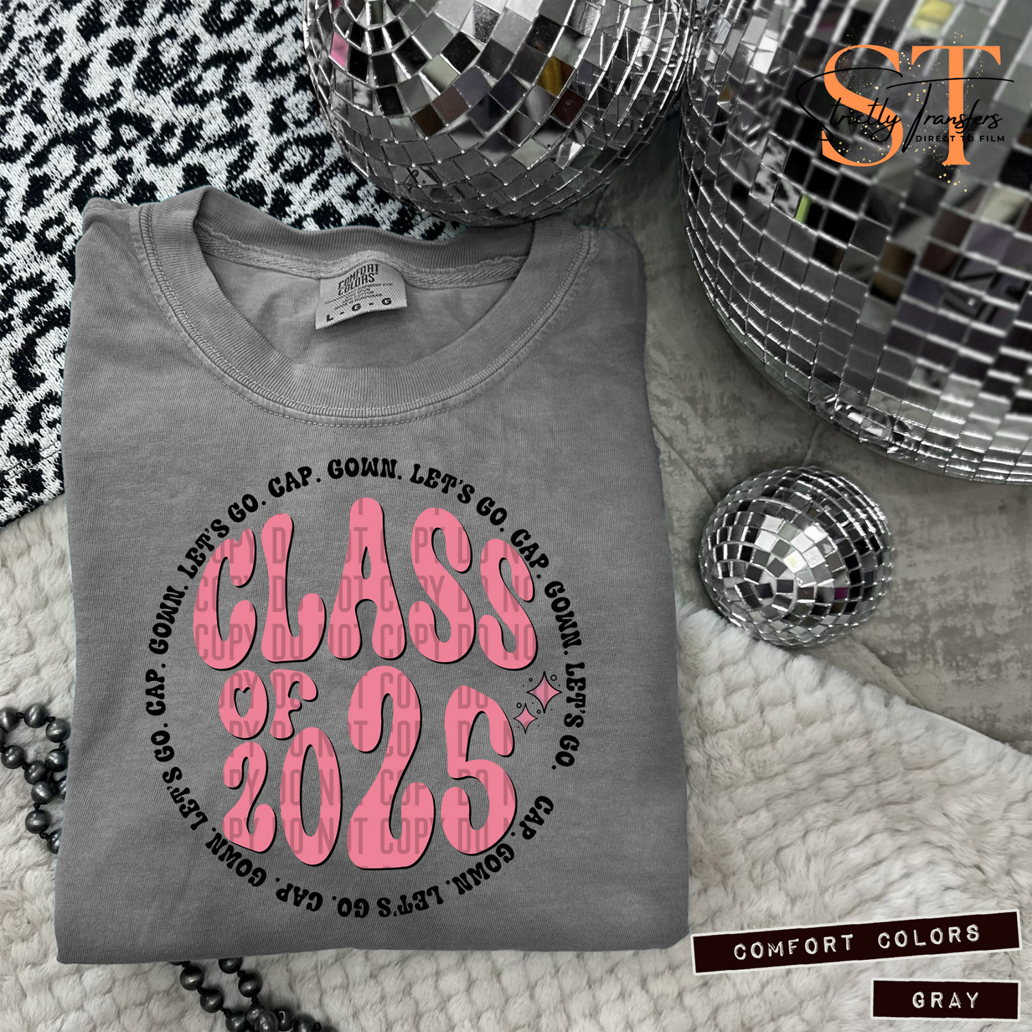 Class of 2025 Circles  -12 color options Direct to Film Transfers