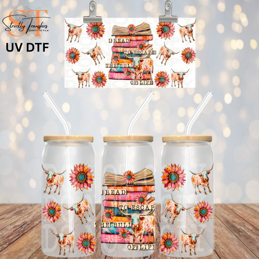 I Read to Escape Libbey UV Wrap Direct to Film Wraps