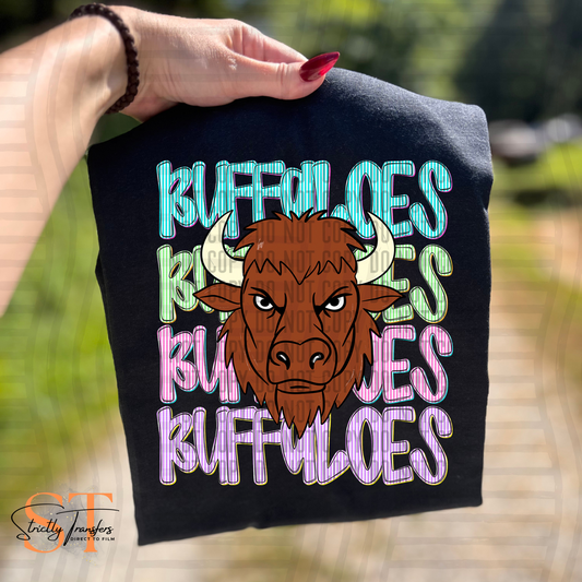 Buffaloes Seersucker Mascot Head Direct to Film Transfers
