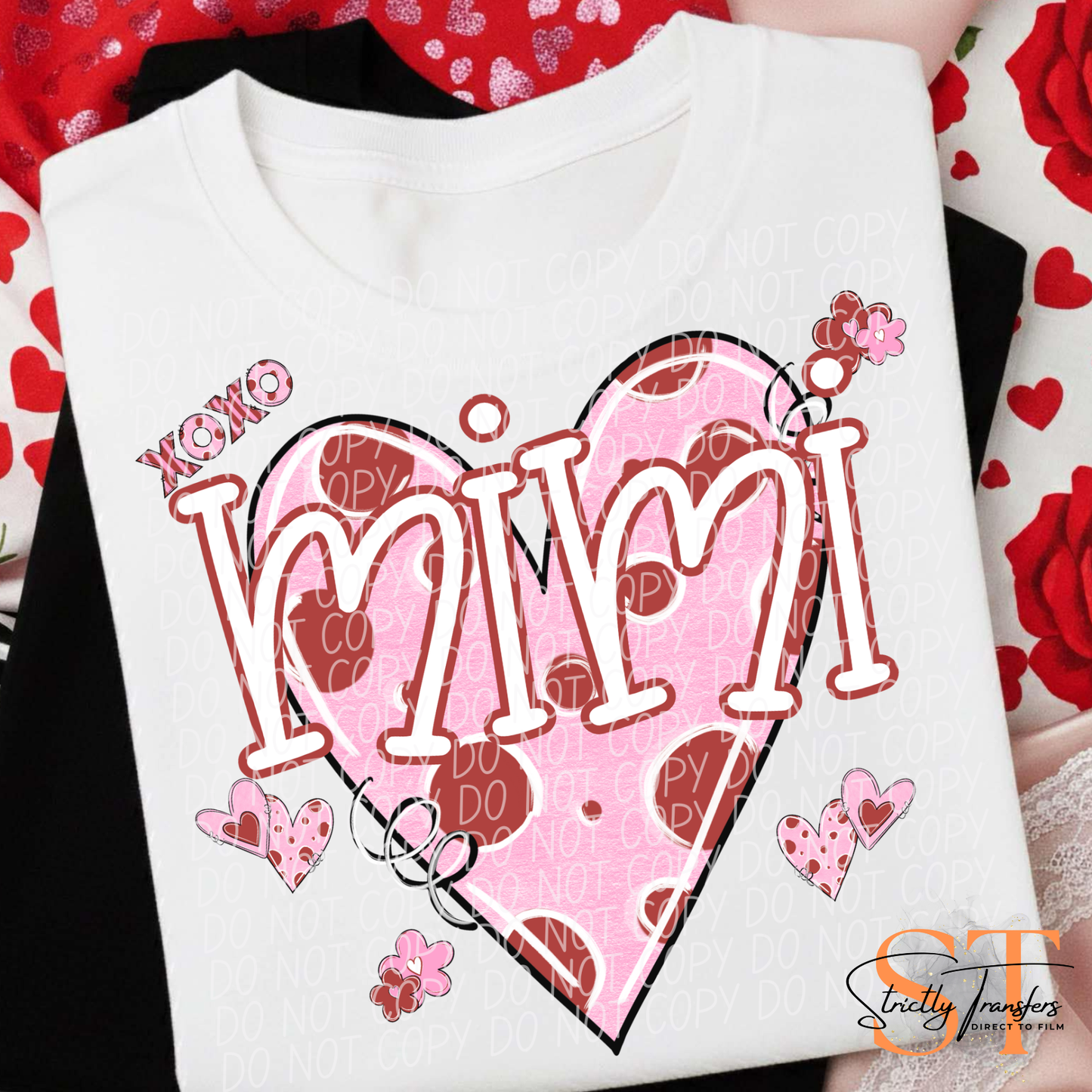 Valentine Heart Names- 11 options Direct to Film Transfers