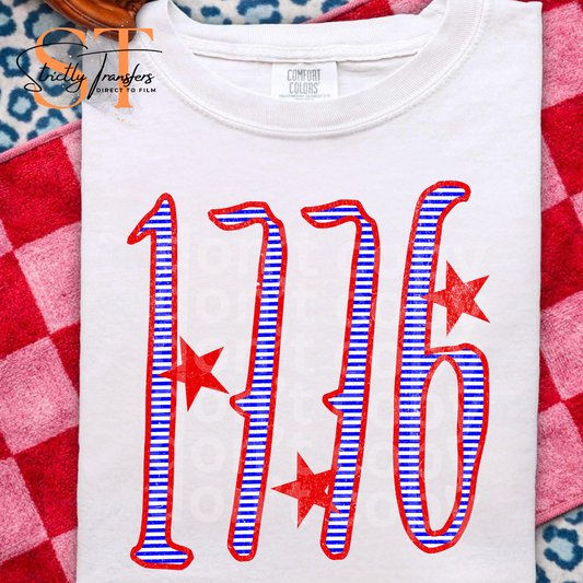 1776 Striped Doodle Direct to Film Transfers