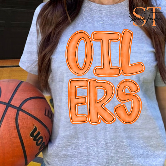 Oilers Orange Direct to Film Transfers