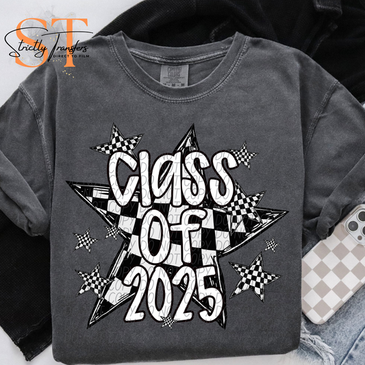 Class of 2025 Checkered Star Direct to Film Transfers