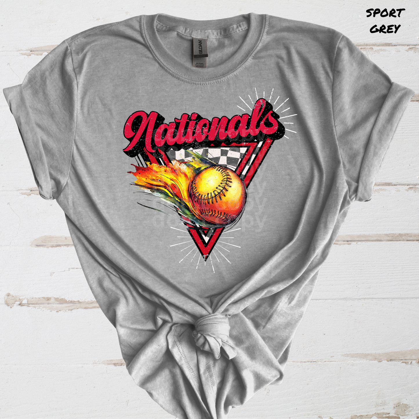 Retro/Vintage Nationals Softball Direct to Film Transfers