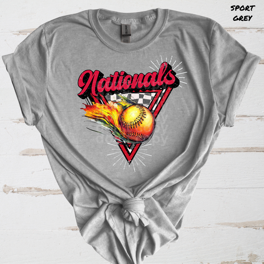 Retro/Vintage Nationals Softball Direct to Film Transfers