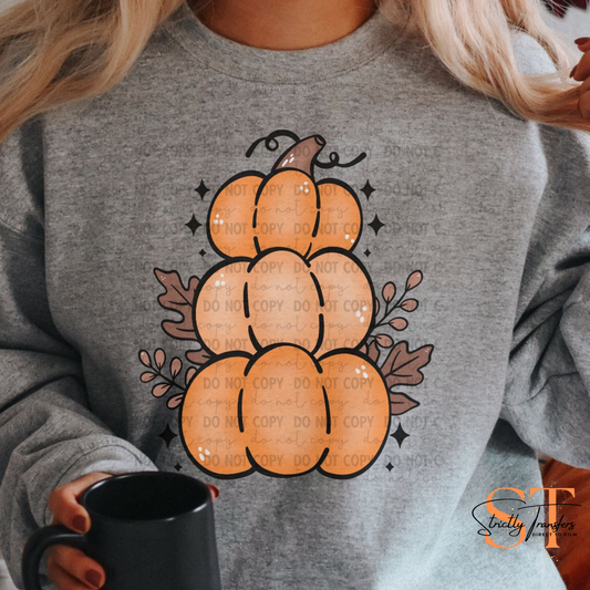 Stacked Pumpkins Direct to Film Transfers