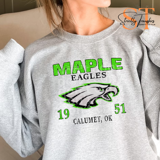 Maple Eagles Weathered Direct to Film Transfers