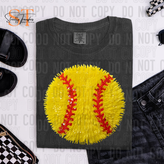 Softball Faux Yarn Direct to Film Transfers