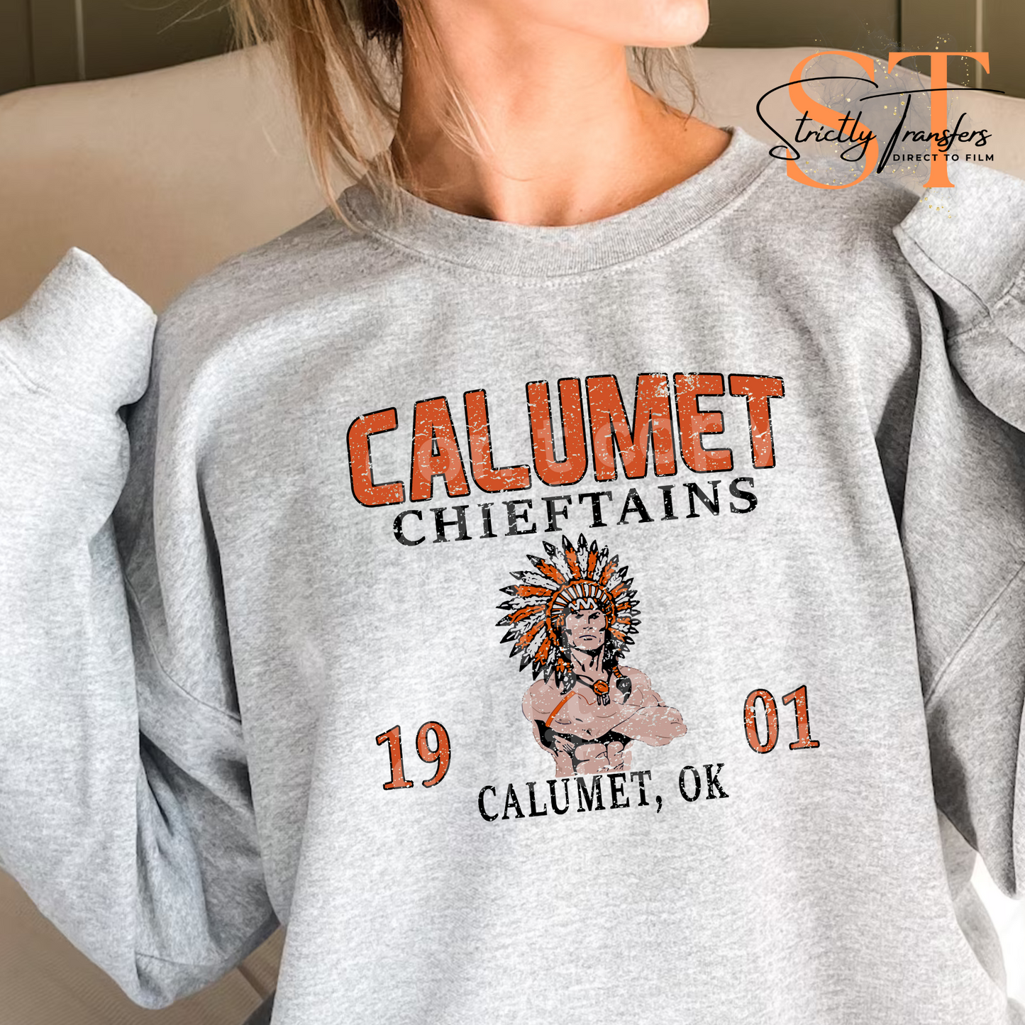 Calumet Chieftains Weathered Direct to Film Transfers