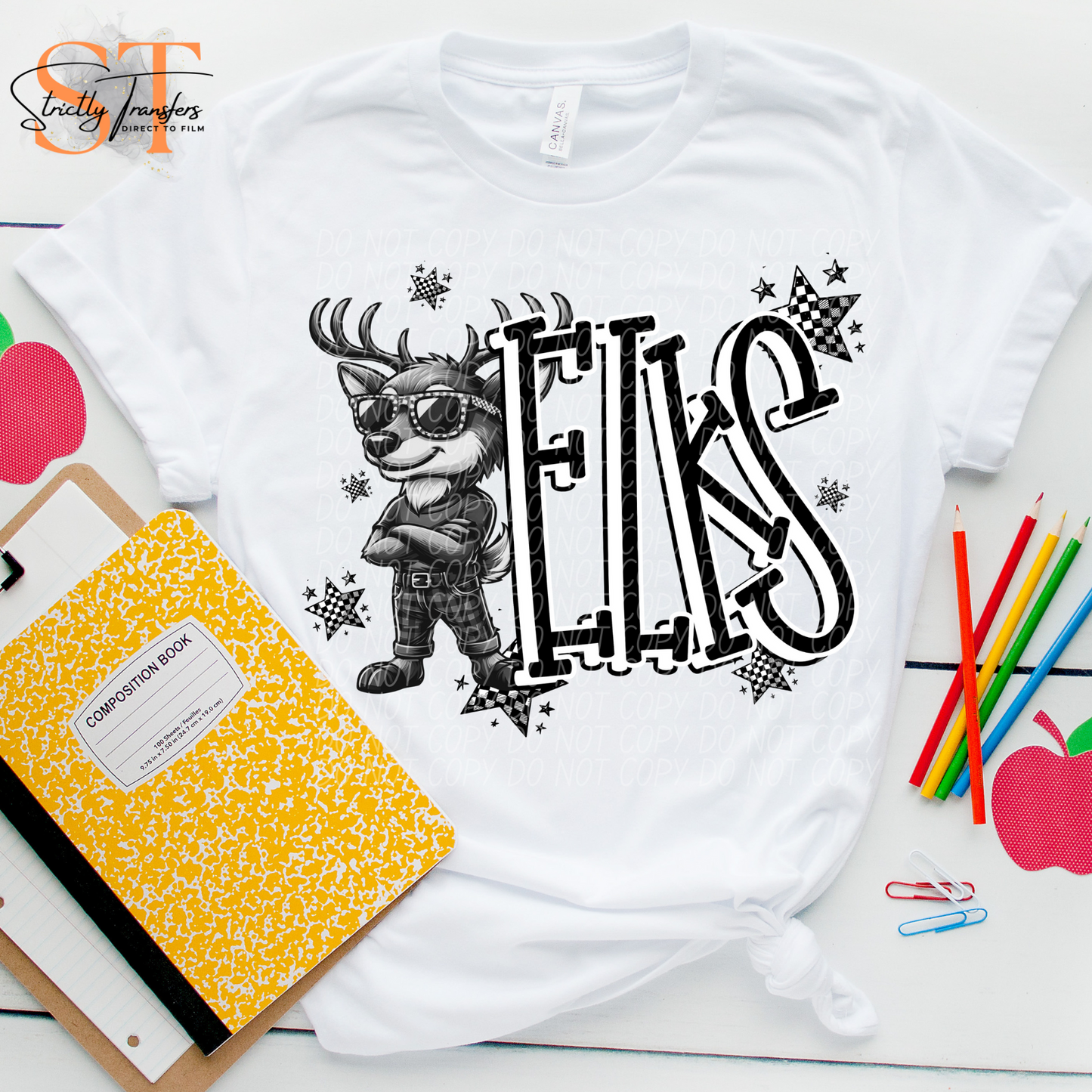 Elks B&W Character Direct to Film Transfers