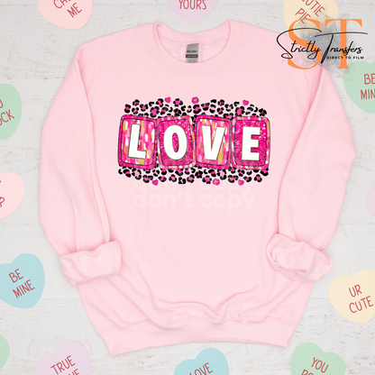 Brushstroke Glitter Love Direct to Film Transfers