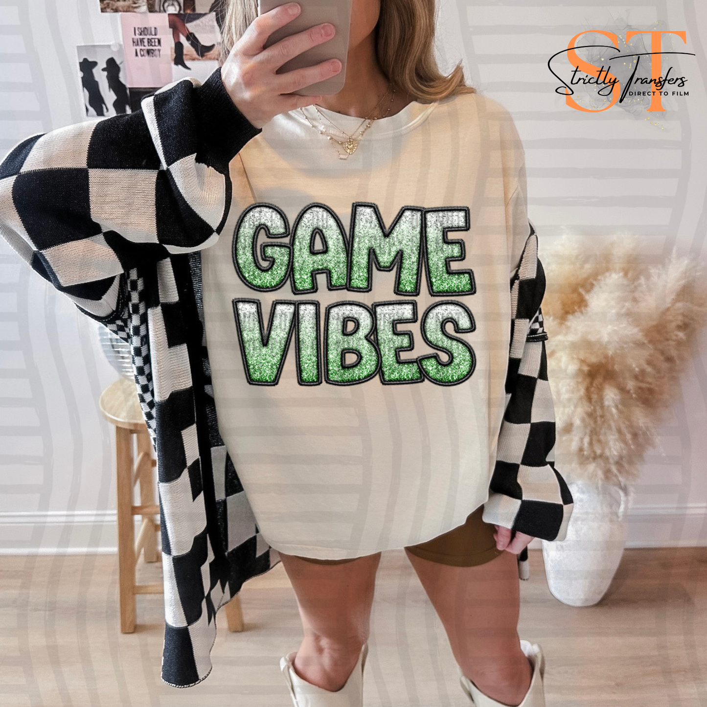 Game Vibes Glitters- 9 Colors Direct to Film Transfers