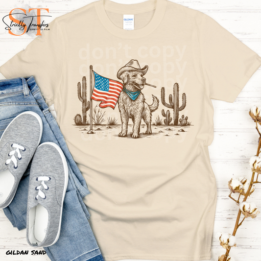 Patriotic Dog Direct to Film Transfers