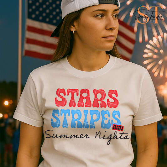 Star Stripes and Summer Nights - 2 options Direct to Film Transfers