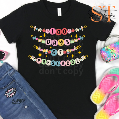 100 Days Friendship Bracelet PreSchool Direct to Film Transfers