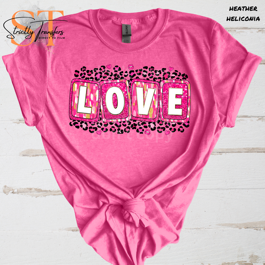 Brushstroke Glitter Love Direct to Film Transfers