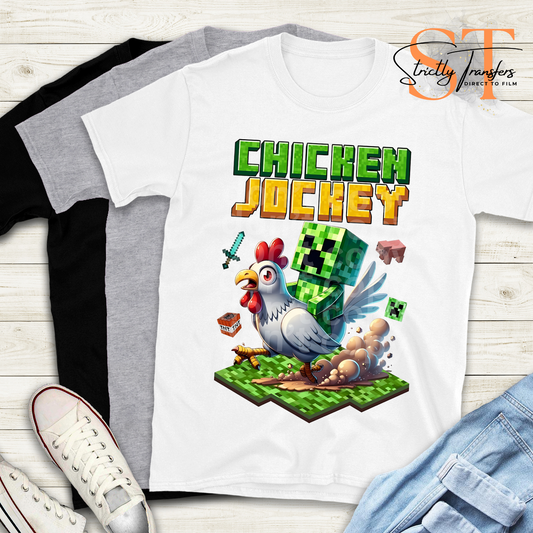 Chicken Jockey 1 Direct to Film Transfers