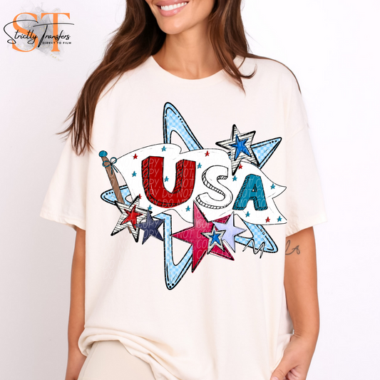 USA Flag Direct to Film Transfers