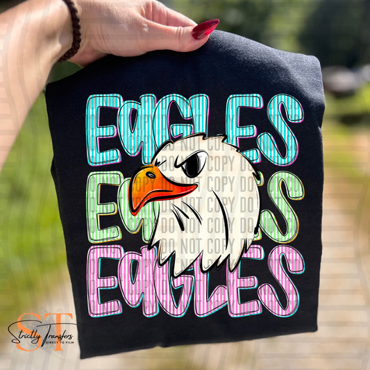 Eagles Seersucker Mascot Head Direct to Film Transfers