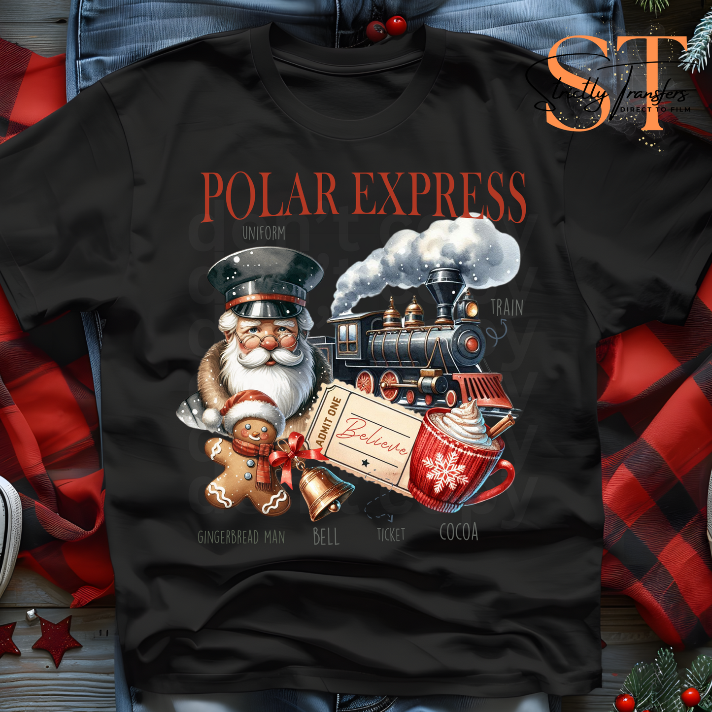 Polar Express Uniform Direct to Film Transfers