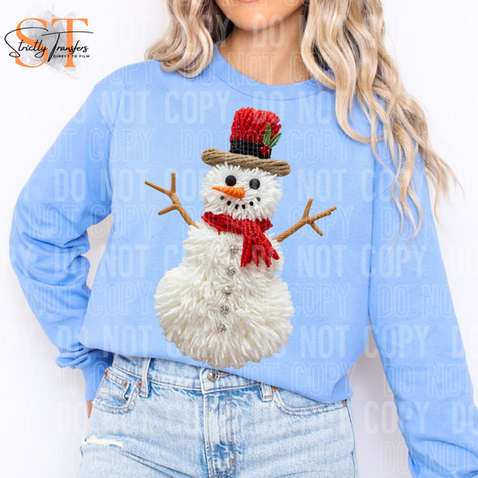 Snowman Faux Yarn Direct to Film Transfers