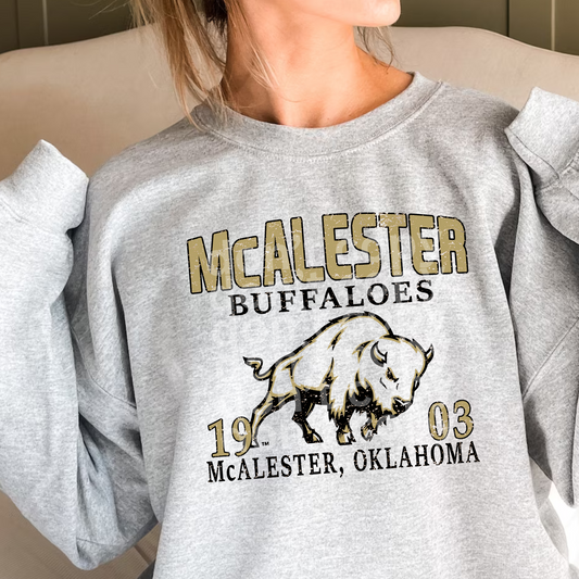 McAlester Buffaloes 1903 Weathered Direct to Film Transfers