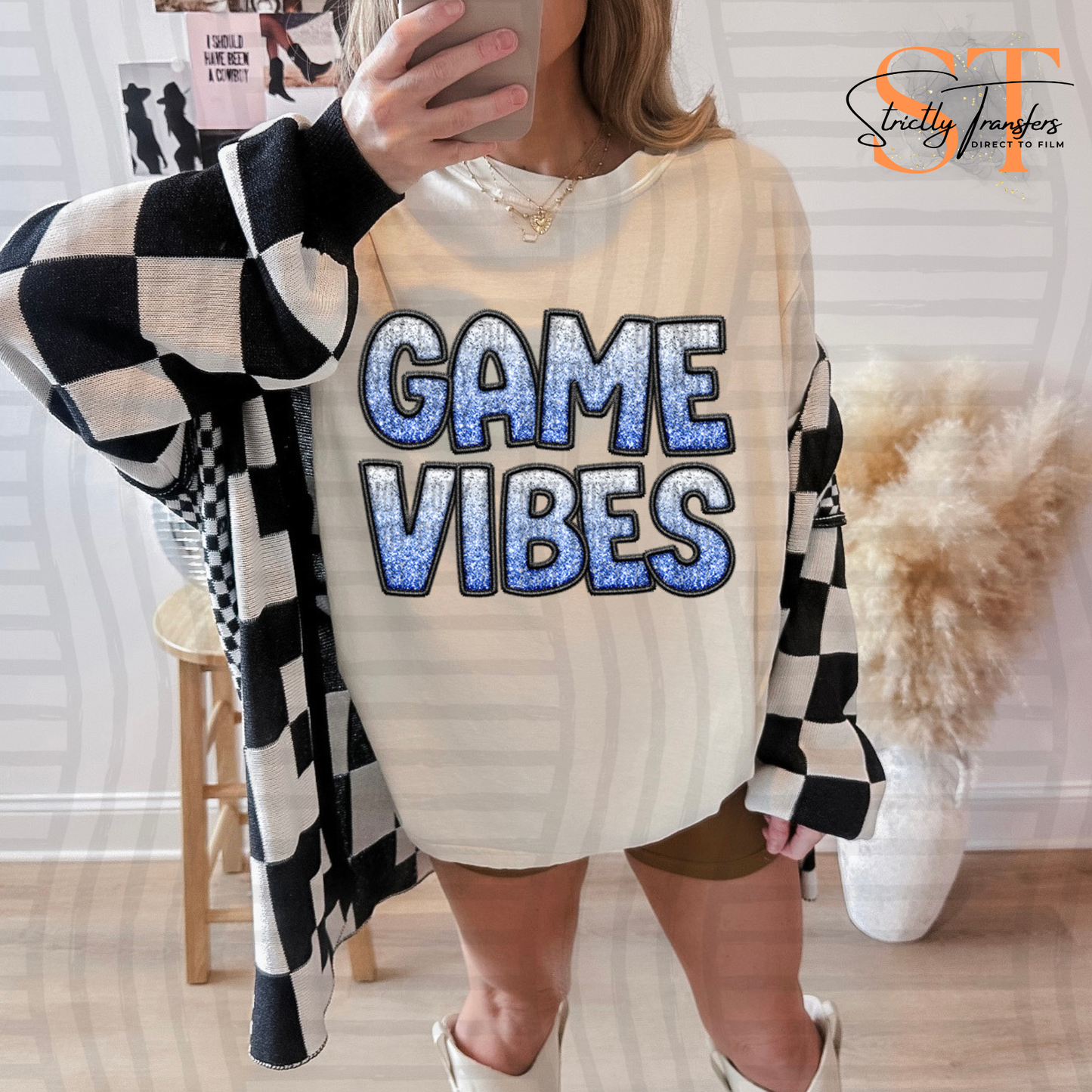 Game Vibes Glitters- 9 Colors Direct to Film Transfers