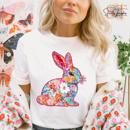 Floral Bunny Direct to Film Transfers