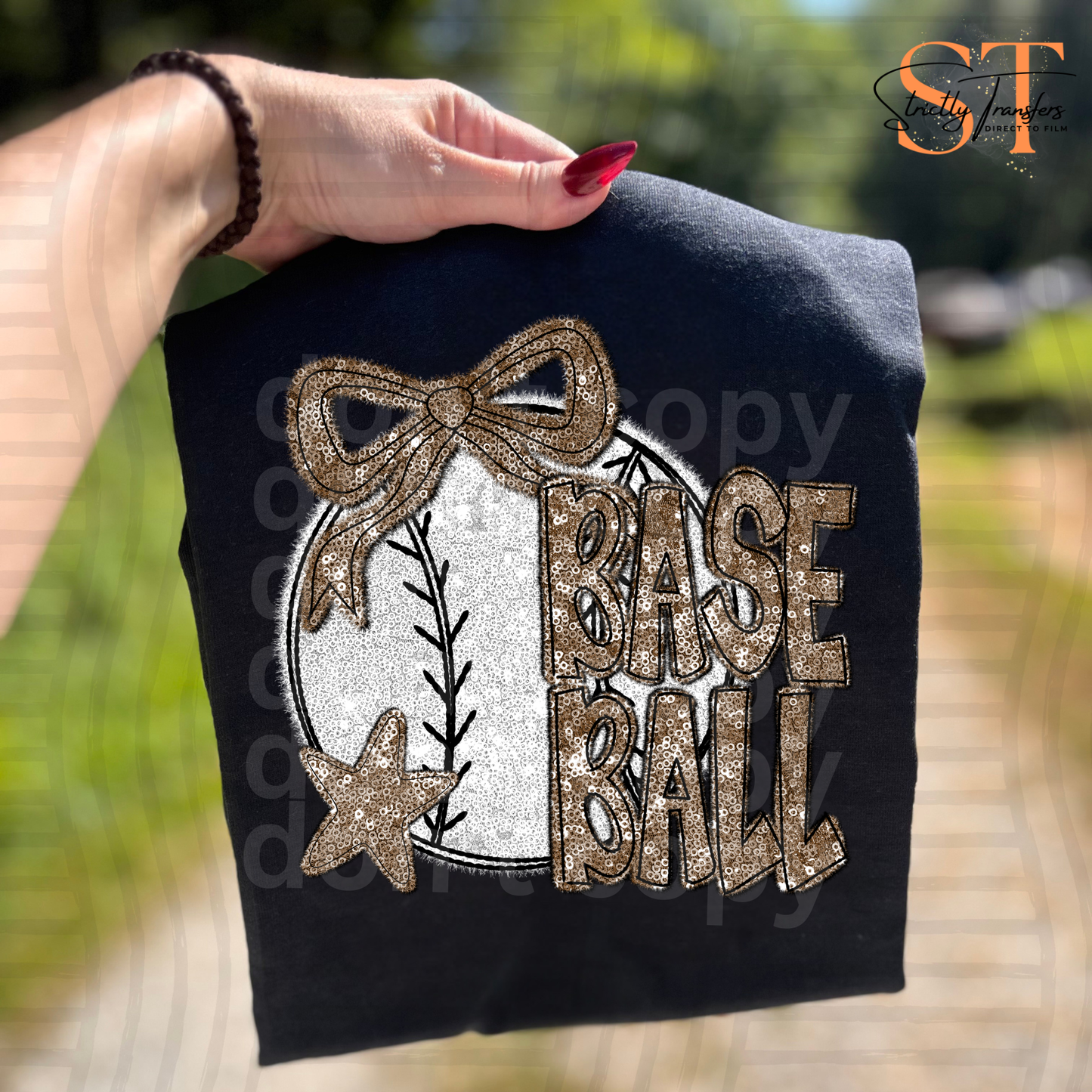 Baseball Faux Sequin Direct to Film Transfers