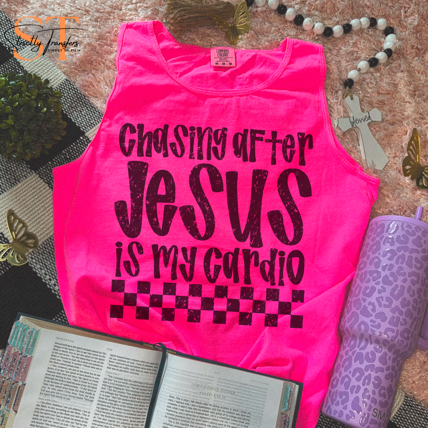 Chasing Jesus is my Cardio Direct to Film Transfers