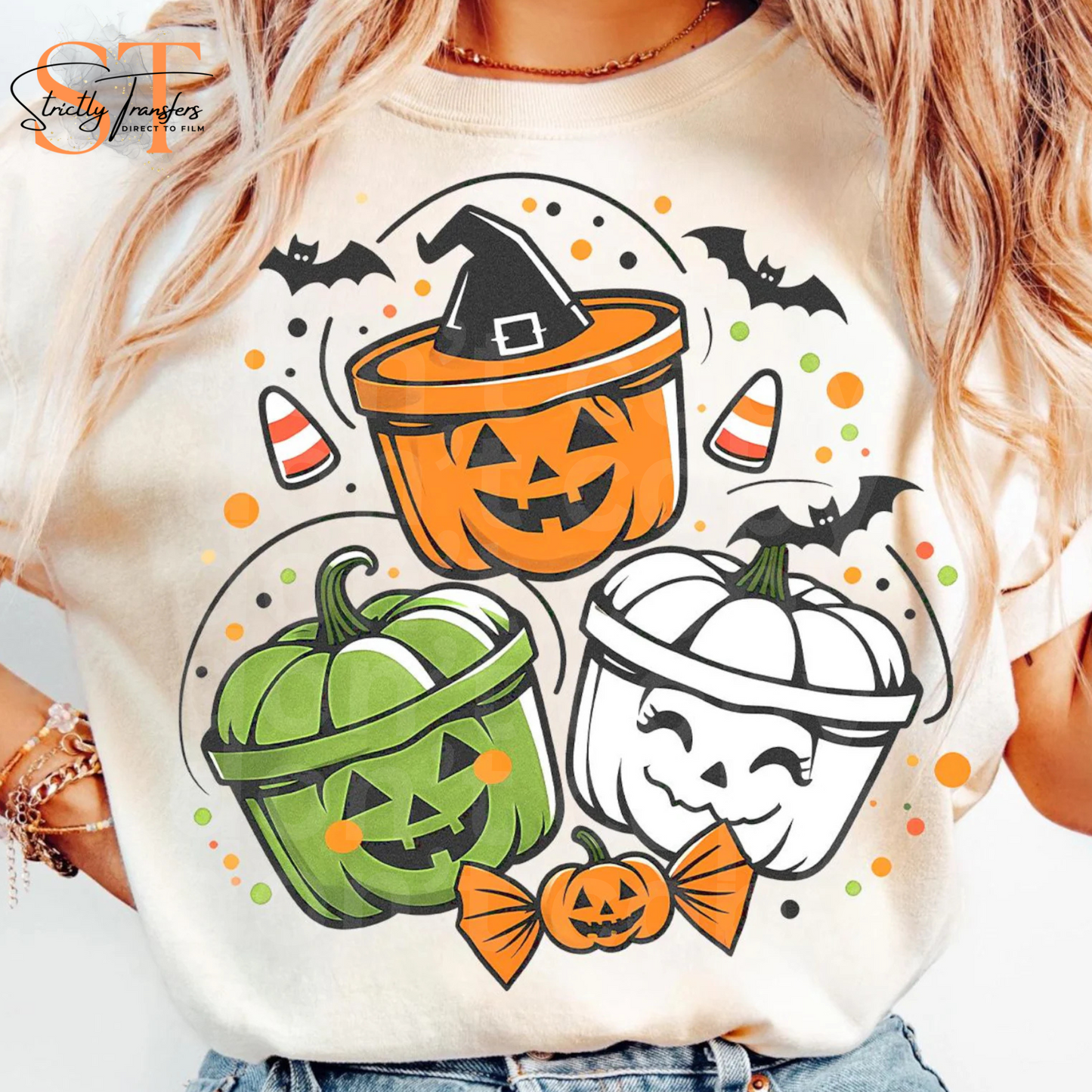 Halloween Buckets Direct to Film Transfers