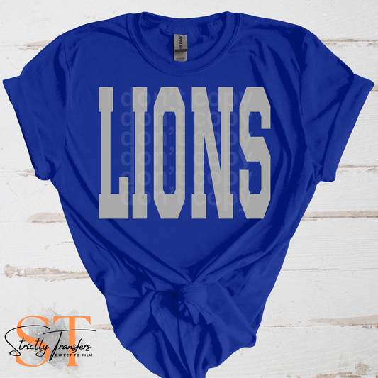 Lions Oversized Mascot Direct to Film Transfers