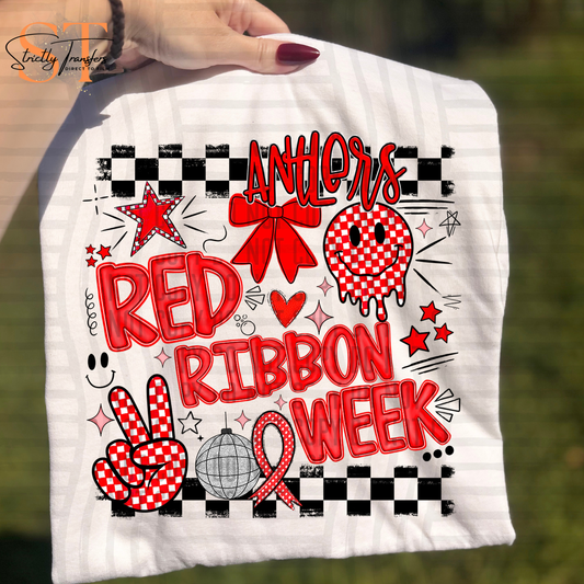 Red Ribbon Week Antlers Direct to Film Transfers