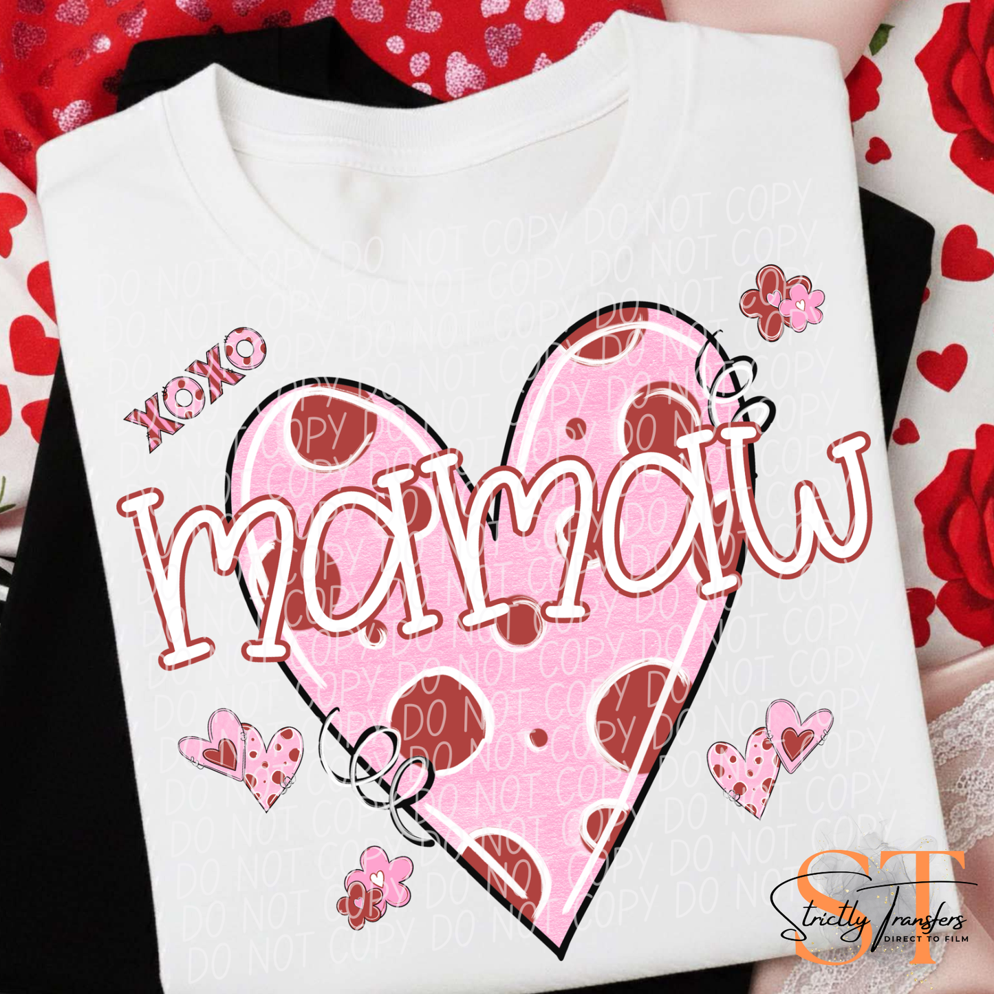 Valentine Heart Names- 11 options Direct to Film Transfers